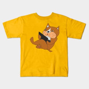 Cat with laptop Kids T-Shirt